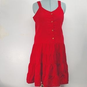 Erica Brooks Red Tired Jumper Dress Size L/XL